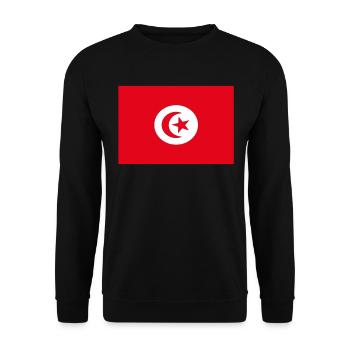 Offizielle tunesische Flagge Türkischer Landesstolz - Unisex Pullover - Schwarz - Vorne - Alina (178cm) & Michal (187cm)