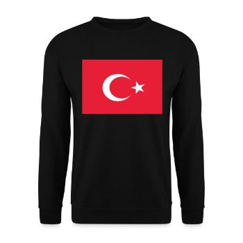 Official Turkey Flag Tunisian Country Pride - Unisex Sweatshirt - black - Front - Alina (178cm) & Michal (187cm)