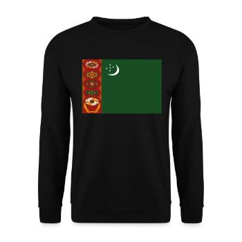 Official Turkmenistan Flag Turkmen Turkoman - Unisex Sweatshirt - black - Front - Alina (178cm) & Michal (187cm)