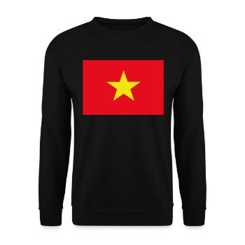 Offizielle vietnamesische Flagge Vietnamesischer Landesstolz - Unisex Pullover - Schwarz - Vorne - Alina (178cm) & Michal (187cm)