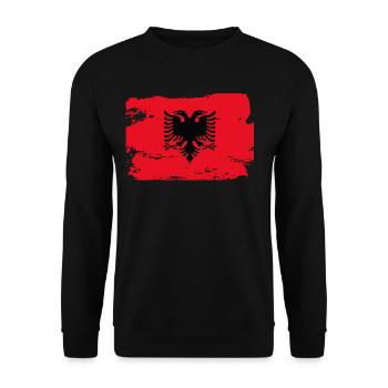 Drapeau officiel de l’Albanie Fierté du pays albanais - Sweat-shirt Unisexe - noir - Devant - Alina (178cm) & Michal (187cm)