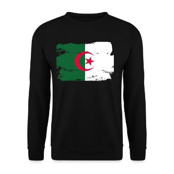 Official Algeria Flag Algerian Country Pride - Unisex Sweatshirt - black - Front - Alina (178cm) & Michal (187cm)