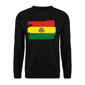 Official Bolivia Flag Bolivian Country Pride - Unisex Sweatshirt - black - Front - Alina (178cm) & Michal (187cm)
