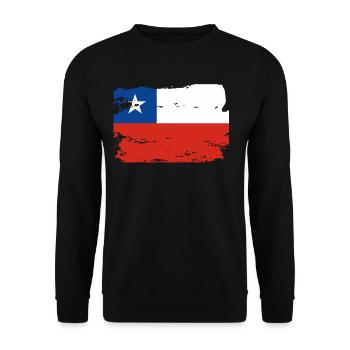 Offizielle Chile Flagge Chilen Country Pride Vintage - Unisex Pullover - Schwarz - Vorne - Alina (178cm) & Michal (187cm)