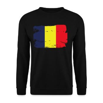 Official Chad Flag Chadian Country Pride Vintage - Unisex Sweatshirt - black - Front - Alina (178cm) & Michal (187cm)