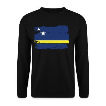 Official Curacao Flag Curaçao Country Pride - Unisex Sweatshirt - black - Front - Alina (178cm) & Michal (187cm)