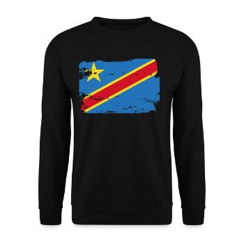 Drapeau officiel de la République démocratique du Congo - Sweat-shirt Unisexe - noir - Devant - Alina (178cm) & Michal (187cm)