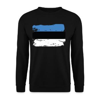 Official Estonia Flag Estonian Country Pride - Unisex Sweatshirt - black - Front - Alina (178cm) & Michal (187cm)