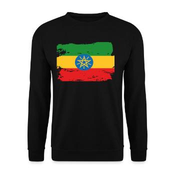 Official Ethiopia Flag Ethiopian Country Pride - Unisex Sweatshirt - black - Front - Alina (178cm) & Michal (187cm)