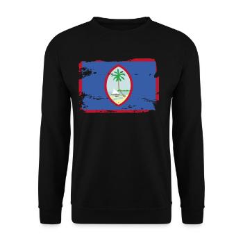 Official Guam Flag Chamorros Country Pride Vintage - Unisex Sweatshirt - black - Front - Alina (178cm) & Michal (187cm)