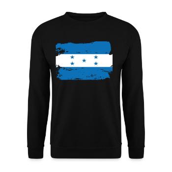 Official Honduras Flag Honduran Country Pride - Unisex Sweatshirt - black - Front - Alina (178cm) & Michal (187cm)