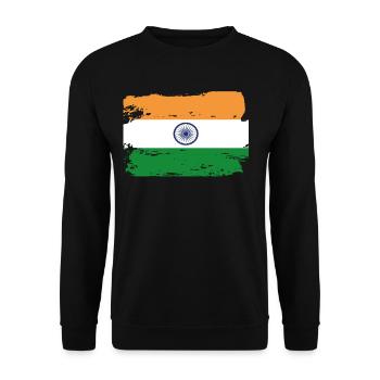Offizielle indische Flagge Indian Country Pride Vintage - Unisex Pullover - Schwarz - Vorne - Alina (178cm) & Michal (187cm)