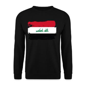 Offizielle Irak-Flagge Irakisches Land Pride Vintage - Unisex Pullover - Schwarz - Vorne - Alina (178cm) & Michal (187cm)