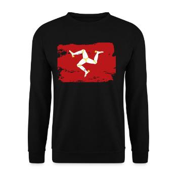 Official Isle Flag Isles Country Pride Vintage - Unisex Sweatshirt - black - Front - Alina (178cm) & Michal (187cm)