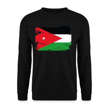 Official Jordan Flag Jordanian Country Pride - Unisex Sweatshirt - black - Front - Alina (178cm) & Michal (187cm)