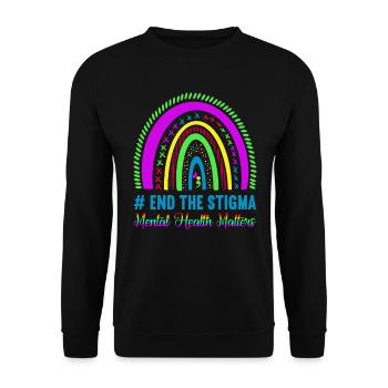 Mettre fin à la stigmatisation La santé mentale compte arc-en-ciel - Sweat-shirt Unisexe - noir - Devant - Alina (178cm) & Michal (187cm)