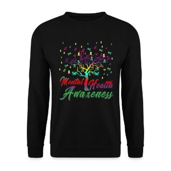 Mental Health Awareness Retro Vintage Design - Unisex Sweatshirt - black - Front - Alina (178cm) & Michal (187cm)