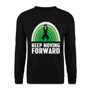 Keep Moving Forward Mental Health Retro Vintage - Unisex Sweatshirt - black - Front - Alina (178cm) & Michal (187cm)