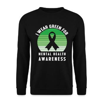 Ich trage Grün für Mental Health Awareness Vintage - Unisex Pullover - Schwarz - Vorne - Alina (178cm) & Michal (187cm)