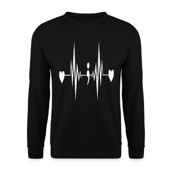 Heartbeat Mentla Health Matters Heart Comma - Sweat-shirt Unisexe - noir - Devant - Alina (178cm) & Michal (187cm)