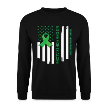Sensibilisation à la santé mentale Personne ne se bat seul États-Unis - Sweat-shirt Unisexe - noir - Devant - Alina (178cm) & Michal (187cm)