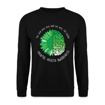 Die Sonne wird aufgehen und wir werden mental wieder aufgehen - Unisex Pullover - Schwarz - Vorne - Alina (178cm) & Michal (187cm)