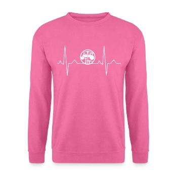 Straßenbauer Herzschlag Straßenbau Geschenk - Unisex Pullover - Pink - Vorne