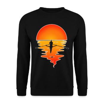 Rower Rowing Boat Rowing - Unisex Sweatshirt - black - Front - Alina (178cm) & Michal (187cm)