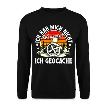 Geocaching Geocacher Geocache - Unisex Pullover - Schwarz - Vorne - Alina (178cm) & Michal (187cm)