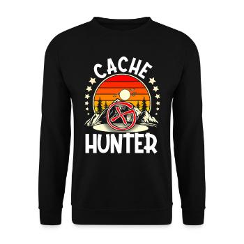 Geocaching Geocacher Geocache - Unisex Pullover - Schwarz - Vorne - Alina (178cm) & Michal (187cm)