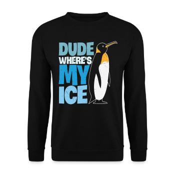 Dude Where's My Ice Kiwi Protection - Unisex Sweatshirt - black - Front - Alina (178cm) & Michal (187cm)