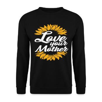 Liebe deine Mutter Mutter Liebe Zitate - Unisex Pullover - Schwarz - Vorne - Alina (178cm) & Michal (187cm)