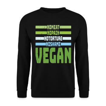 Pas de viande Pas de honte Végétalien Végétarien Citations - Sweat-shirt Unisexe - noir - Devant - Alina (178cm) & Michal (187cm)