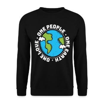 One People One Earth One Love Earth Love Quotes - Unisex Sweatshirt - black - Front - Alina (178cm) & Michal (187cm)