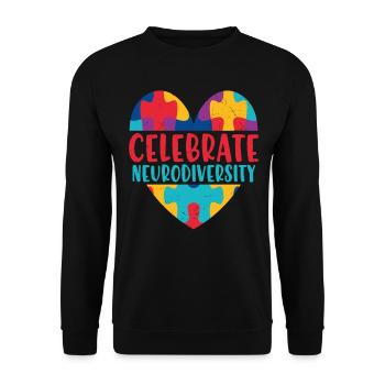 Celebrate Neurodiversity Neurodiversity Quotes - Unisex Sweatshirt - black - Front - Alina (178cm) & Michal (187cm)
