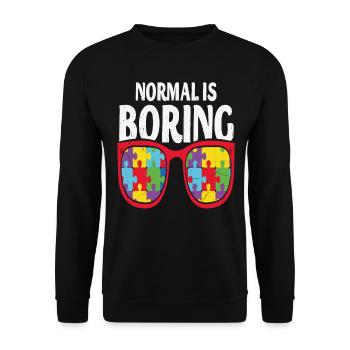 Normal Is Boring Autism Sunglasses - Unisex Sweatshirt - black - Front - Alina (178cm) & Michal (187cm)