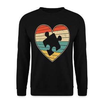 Répandre l’amour et la gentillesse New Vintage - Sweat-shirt Unisexe - noir - Devant - Alina (178cm) & Michal (187cm)