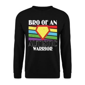 Bro Of An Autistic Warrior Autism Citations - Sweat-shirt Unisexe - noir - Devant - Alina (178cm) & Michal (187cm)