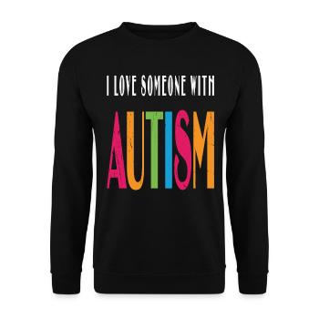 I Love Someone With Autism Autism Retro - Unisex Sweatshirt - black - Front - Alina (178cm) & Michal (187cm)