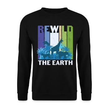 Rewild The Earth Wildlife Zitate - Unisex Pullover - Schwarz - Vorne - Alina (178cm) & Michal (187cm)