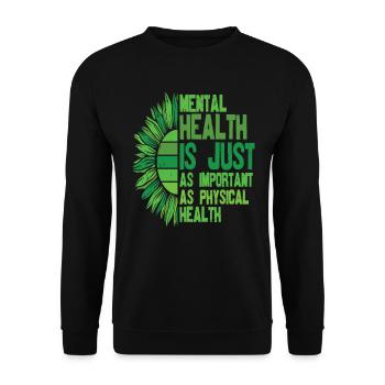 You Are Not Alone Mental Health Awareness - Unisex Sweatshirt - black - Front - Alina (178cm) & Michal (187cm)