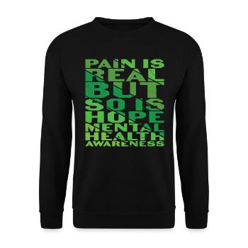 Gebrochene Buntstifte färben immer noch die Unterstützung der psychischen Gesundheit - Unisex Pullover - Schwarz - Vorne - Alina (178cm) & Michal (187cm)
