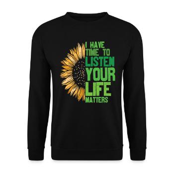 Vous comptez les dictons de motivation - Sweat-shirt Unisexe - noir - Devant - Alina (178cm) & Michal (187cm)