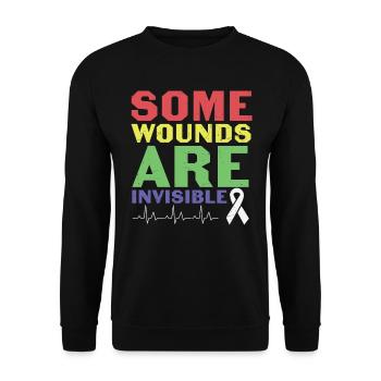 Tous les handicaps ne sont pas visibles Santé mentale - Sweat-shirt Unisexe - noir - Devant - Alina (178cm) & Michal (187cm)