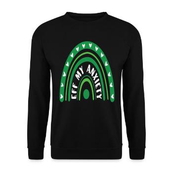 EFF Anxiety Is My Cardio Green Rainbow Funny - Unisex Sweatshirt - black - Front - Alina (178cm) & Michal (187cm)