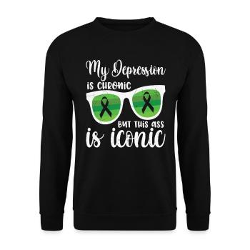 Eff Meine Angst Angst Zitate - Unisex Pullover - Schwarz - Vorne - Alina (178cm) & Michal (187cm)