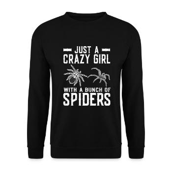 Tarantula | Vogelspinne Spinne Insekten Geschenke - Unisex Pullover - Schwarz - Vorne - Alina (178cm) & Michal (187cm)