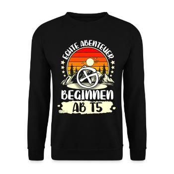 Geocaching Geocacher Geocache - Unisex Pullover - Schwarz - Vorne - Alina (178cm) & Michal (187cm)