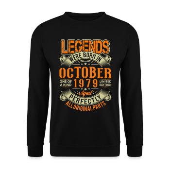 1979 Octobre Légende d’anniversaire - Sweat-shirt Unisexe - noir - Devant - Alina (178cm) & Michal (187cm)