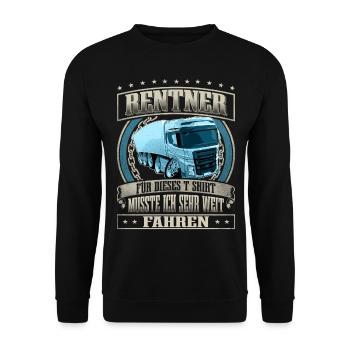LKW Fahrer Rentner - Unisex Pullover - Schwarz - Vorne - Alina (178cm) & Michal (187cm)